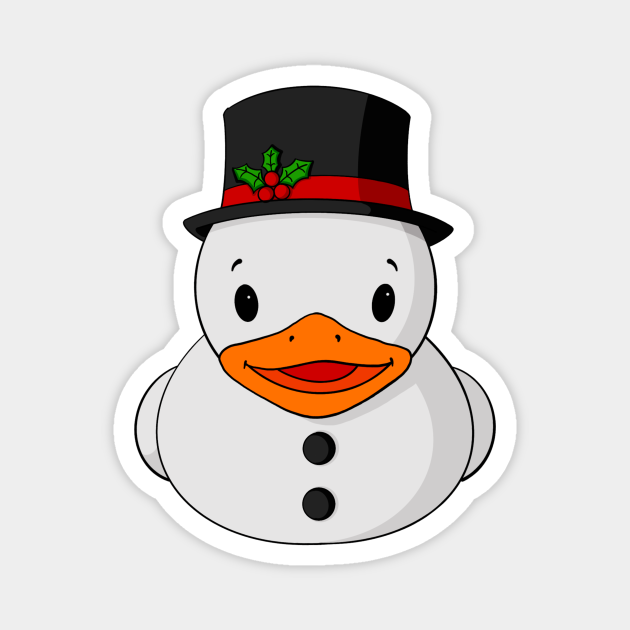 Cheerful Snowman Duck Sticker - Holiday Fun & Seasonal Decor