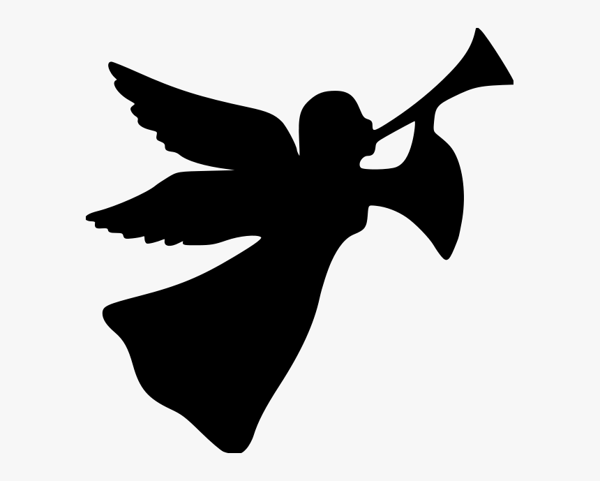Angel with Trumpet Silhouette - Religious Symbolism & Free Clipart