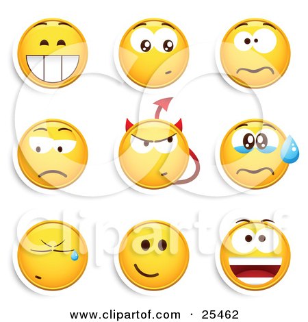 Emoji Emotion Icons Set - Free Clipart for Digital Communication