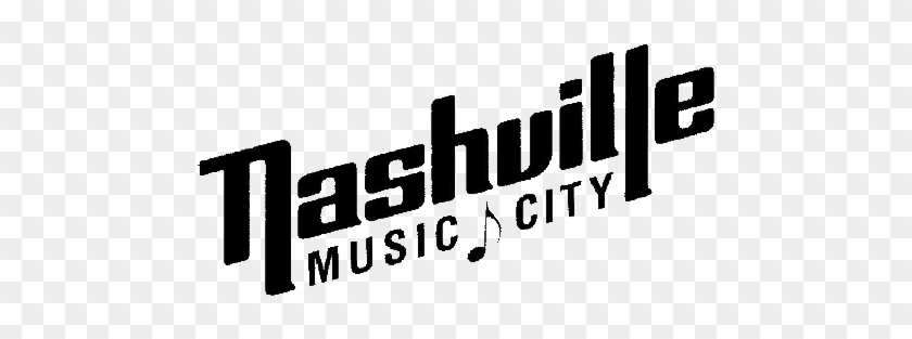 Nashville Music City logo in bold black stylized text with musical note icon on transparent background.