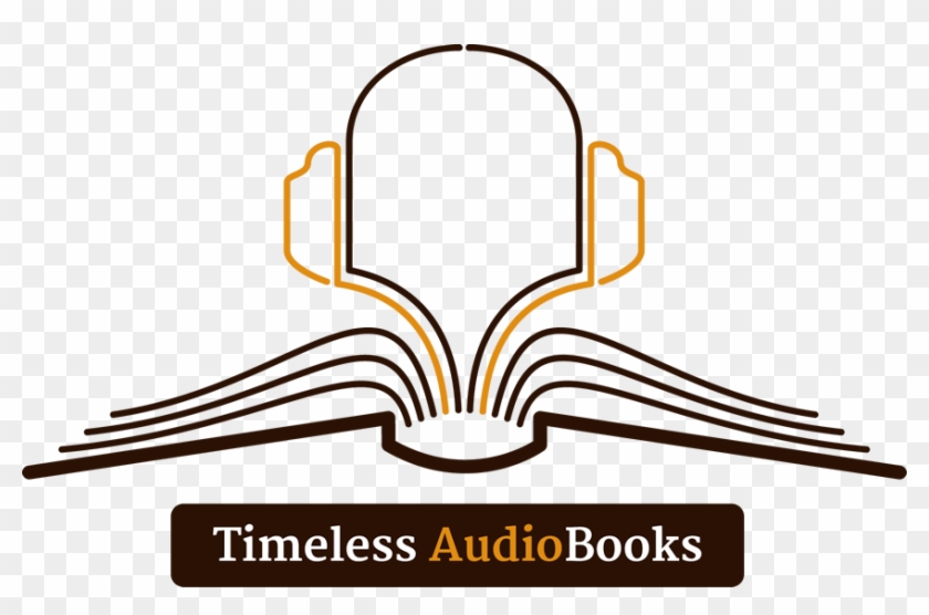 Open book with headphones forming a human silhouette, logo for Timeless AudioBooks.