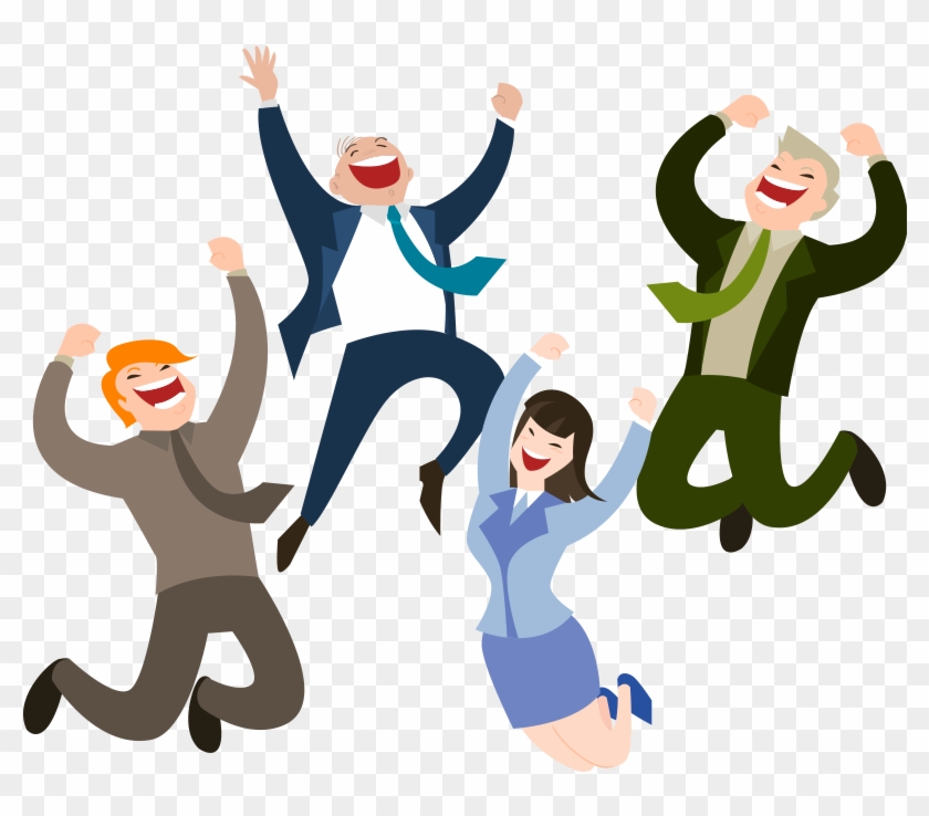 Celebrating Team Success - Business Joy & Achievement Illustration