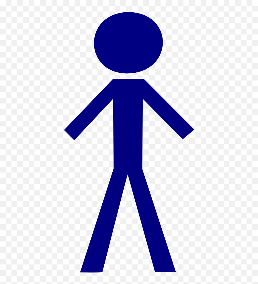 Blue Stick Figure Icon - Simple Human Representation for UI & Design