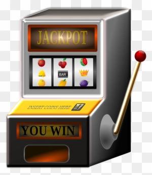Classic slot machine with jackpot display, fruit symbols, and "YOU WIN" payout tray.