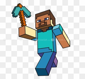 Minecraft Steve with Diamond Pickaxe - Iconic Pixel Art Character