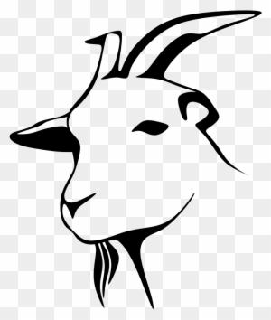 Goat Head Illustration - Clean Line Art for Design & Symbolism