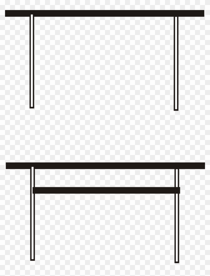 Two minimalist table designs: one simple rectangular table, the other with a lower shelf support structure.