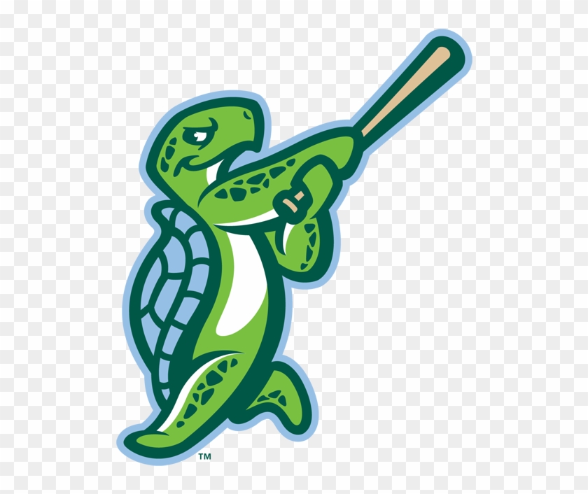 Sea Turtle Baseball Mascot Logo - Playful Sports Team Emblem