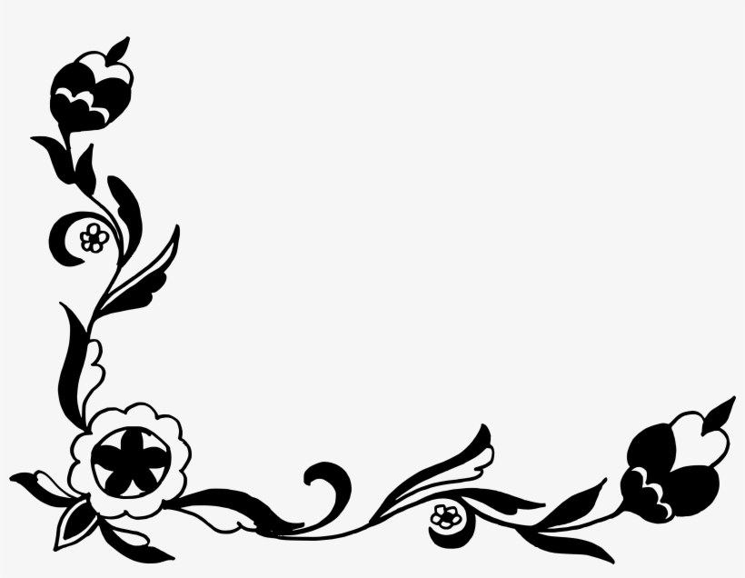 Elegant Floral Corner Border SVG - Free Decorative Clipart
