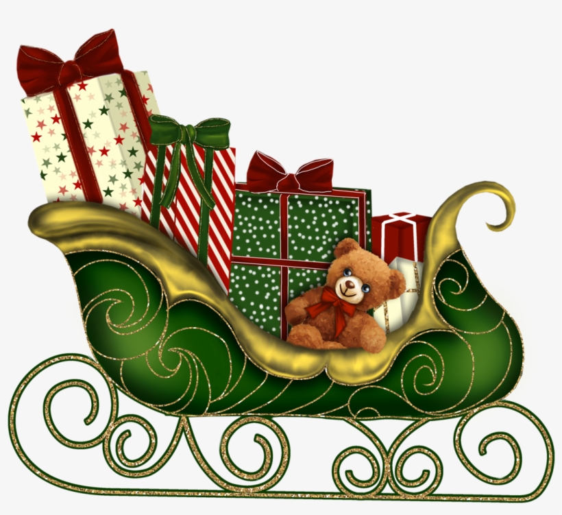 Christmas Sleigh with Gifts - Holiday Decor & Downloadable Image