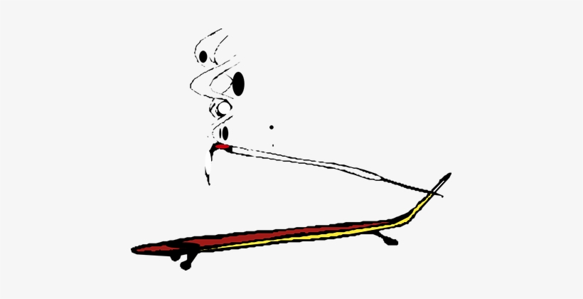 Abstract Smoking Figure Art - Expressive Line Drawing
