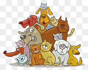 Cute Cartoon Dogs and Cats Group - Free Illustration for Pet Lovers