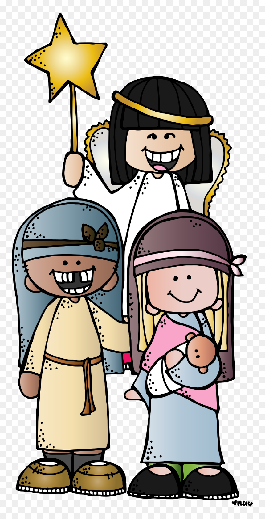 Nativity Scene Clipart - Free Printable Christmas Illustration