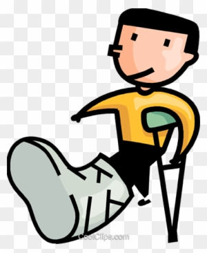 Child with Leg Injury Using Crutches - Illustration for Medical & Educational Content