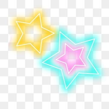 Glowing Neon Star Icons - Free Transparent PNG Graphics