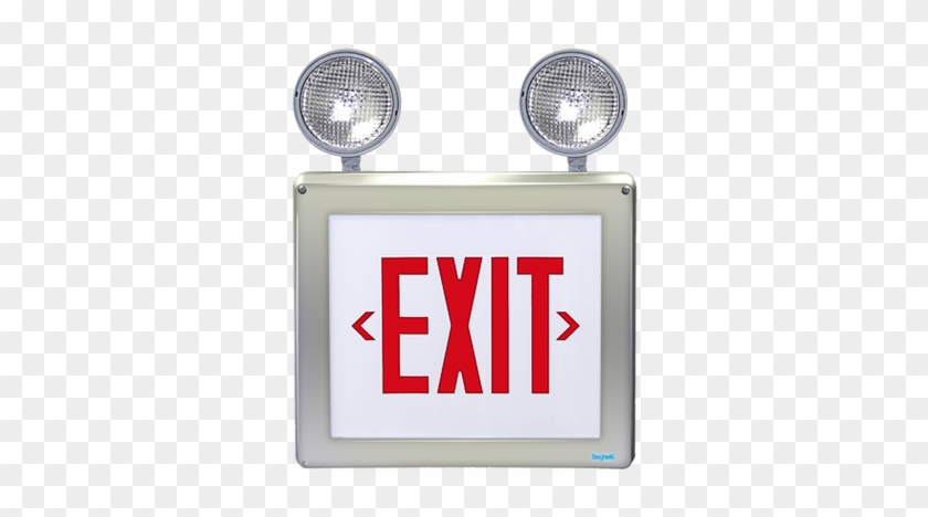White Emergency Exit Sign Sticker - Clip Art Library