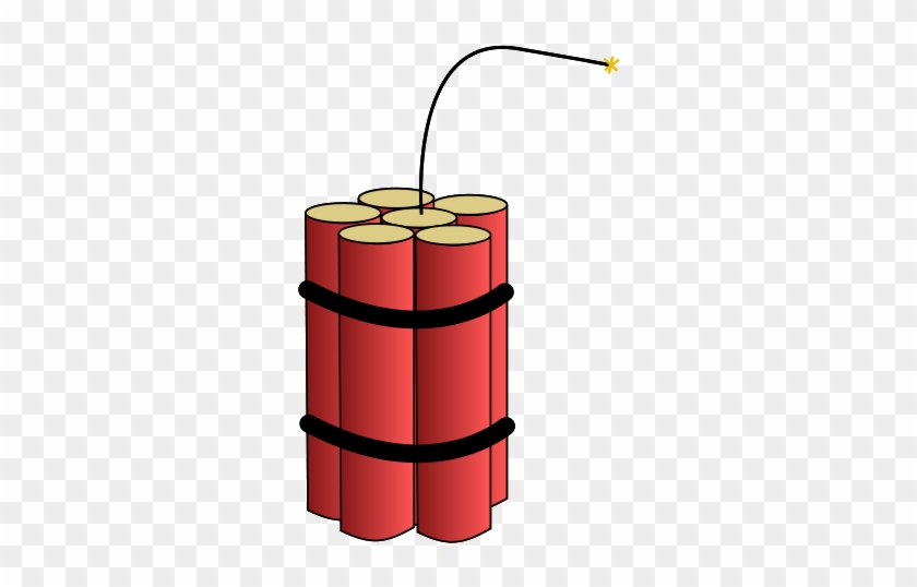 Red dynamite sticks bundled with black straps and a lit fuse sparking at the end.