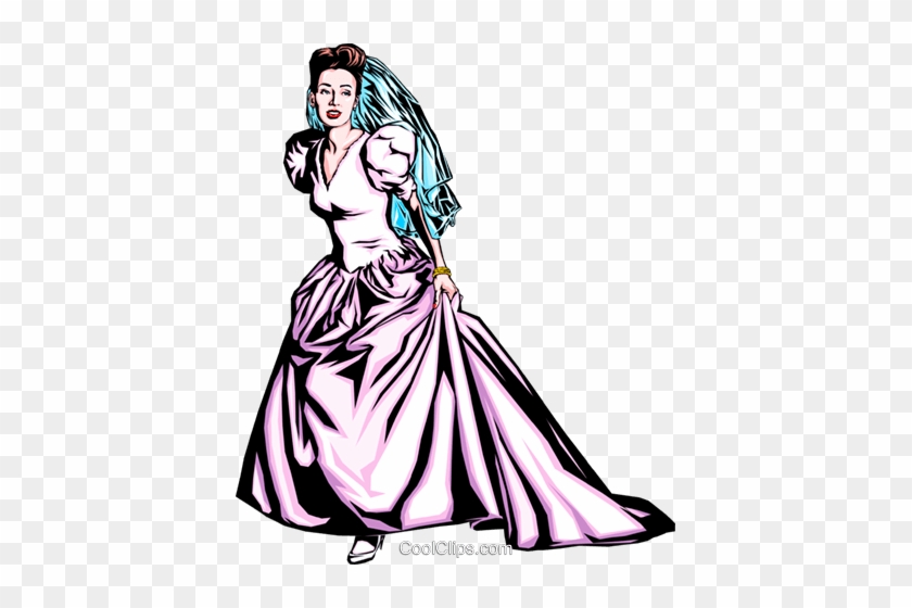 Elegant Vintage Bride Illustration - Free Clip Art Download