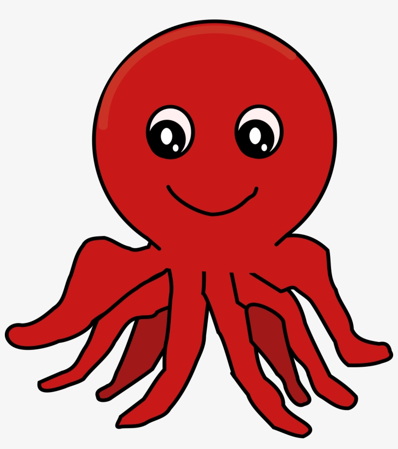 Cute Red Octopus Clipart for Kids’ Educational & Creative Projects