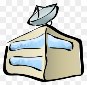 Beige building with blue windows and a satellite dish on the roof, cartoon-style illustration.