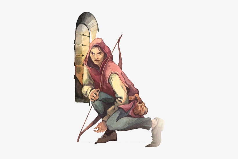 Fantasy Archer Illustration - Medieval Rogue Character Art
