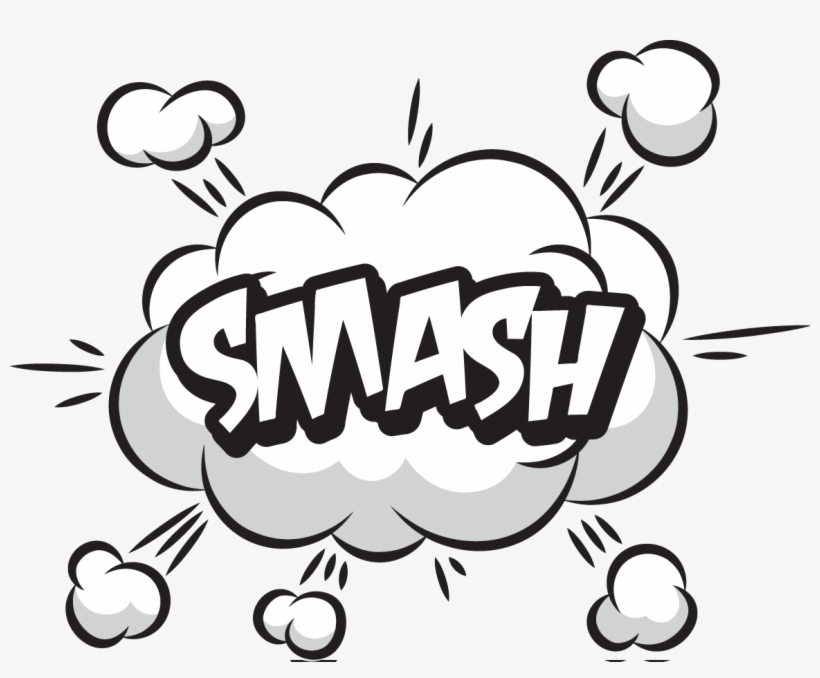 Smash Sound Effect Graphic - Free Comic Book Style PNG Clipart