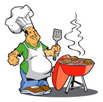 Fun BBQ Chef Illustration for Grilling Recipes & Cooking Content