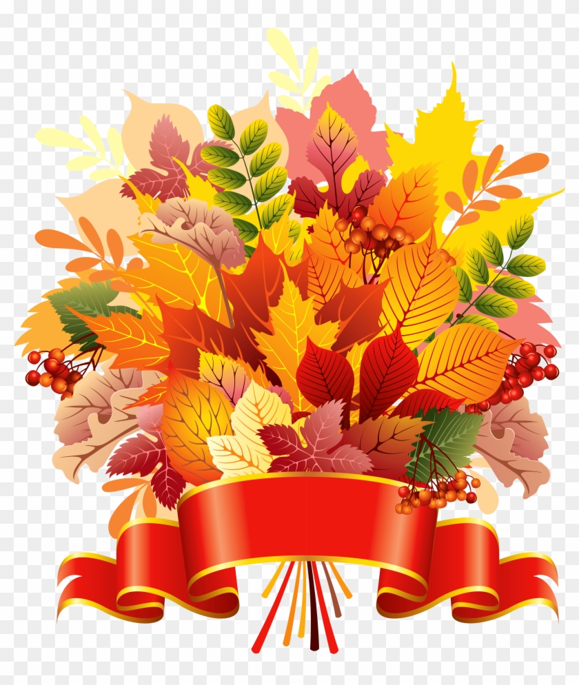 Autumn Leaf Bouquet Clipart - Free Download for Fall Designs