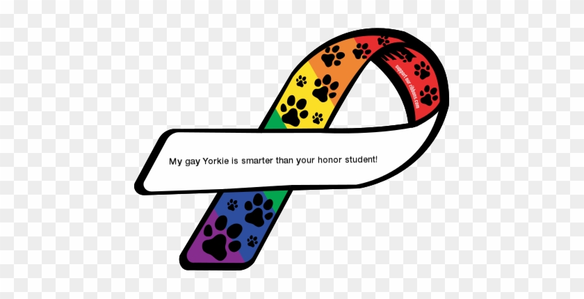 Pride Ribbon with Paw Prints - Celebrating LGBTQ+ Pet Love
