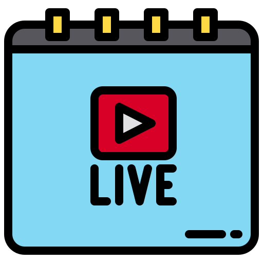 Live Video Streaming Icon - Play Button with LIVE Label