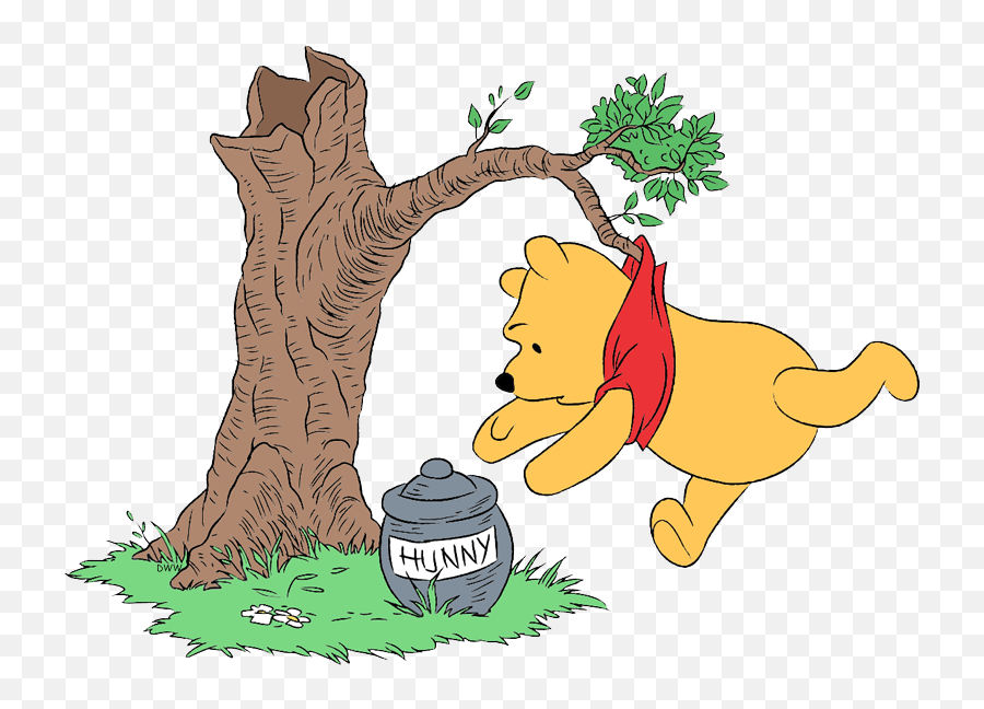 Winnie the Pooh and the Honey Jar - Classic Disney Illustration