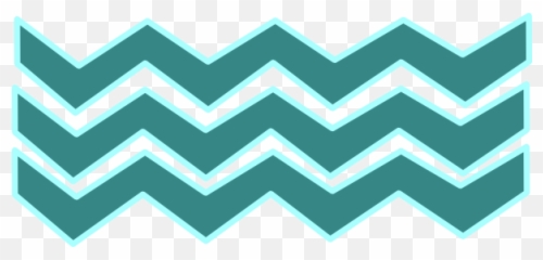 Teal and light blue zigzag wave pattern on transparent background, geometric decorative design.