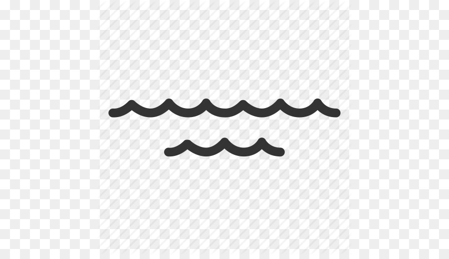 Simple black wavy line icon representing water or liquid on transparent background.