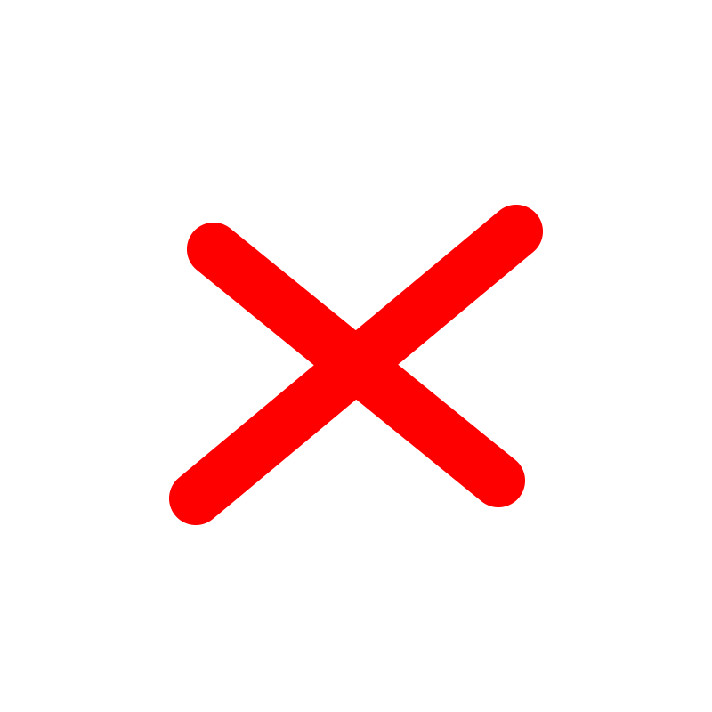 Red X Icon - Error, Cancel, or Prohibit Symbol for Web and UI Design