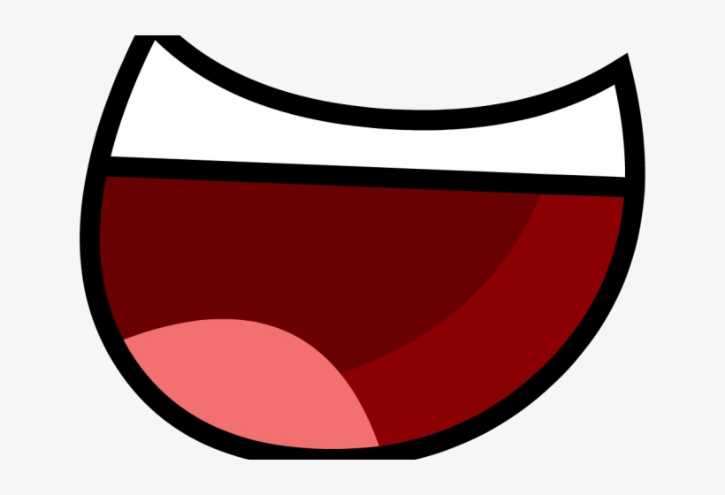A stylized cartoon mouth open wide, filled with red liquid resembling wine or blood, with a pink tongue visible at the bottom.