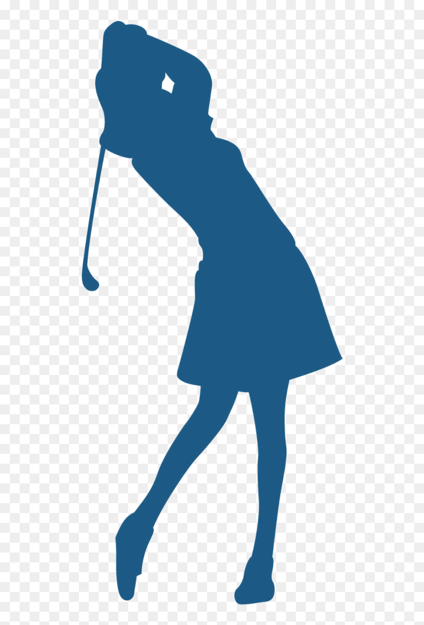 Female Golfer Silhouette Illustration - Free PNG Clipart