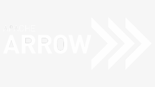 Apache Arrow logo featuring bold white text and three right-pointing arrows on a light gray background.