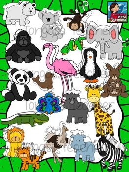 Free Cartoon Animal Clipart Collection - Printable & Digital Use