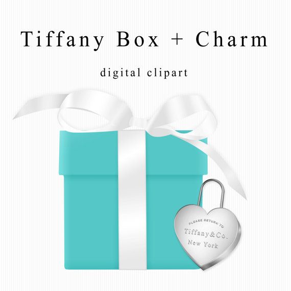 Tiffany blue gift box with white ribbon and heart-shaped silver lock charm engraved "Please Return to Tiffany & Co. New York"