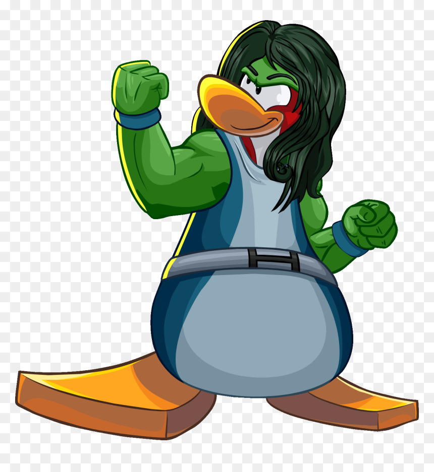 Hulk Duck - Superhero Penguin Parody Character Art