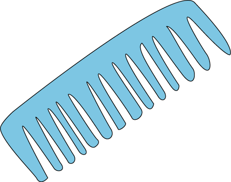 Blue Comb Illustration - Hair Styling Tool Graphic