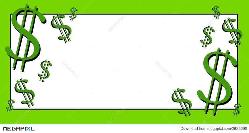 Green dollar sign border framing a blank white space, ideal for financial or monetary content.