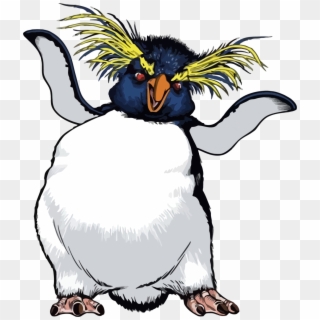 Rockhopper Penguin Illustration - Playful & Detailed Clipart