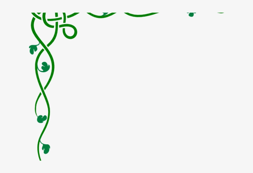 Green vine border with Celtic knot and leaf motifs in the top-left corner.