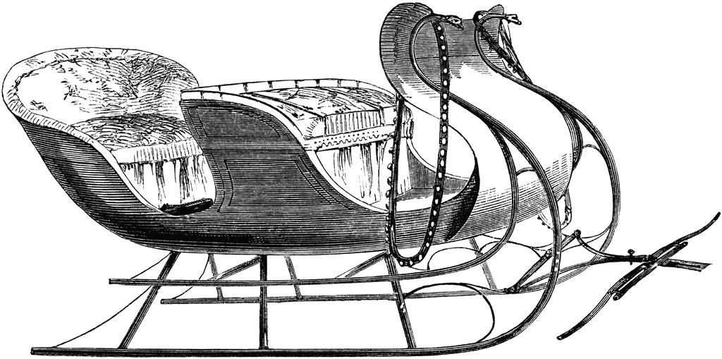 Historical Sleigh Illustration - 19th-Century Winter Transportation