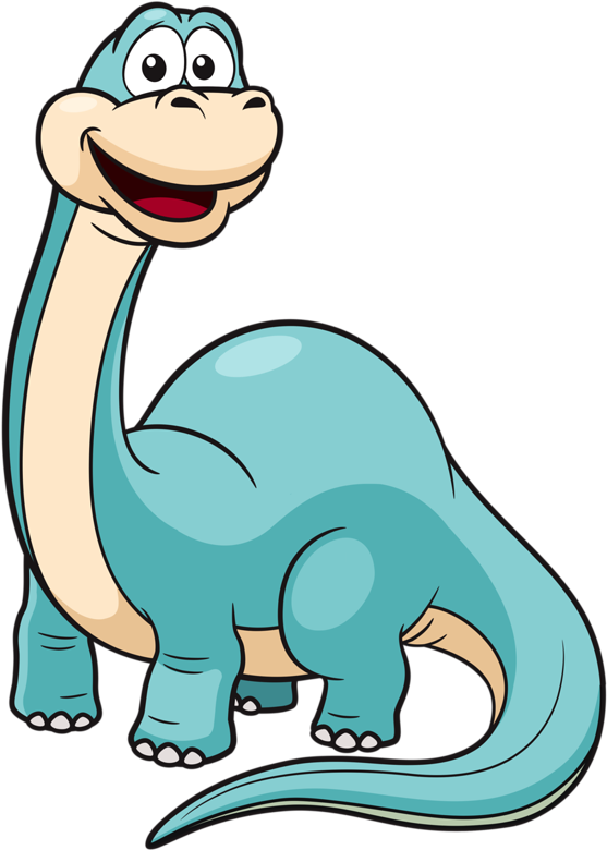 Cute Cartoon Brachiosaurus Dinosaur Illustration for Kids & Education