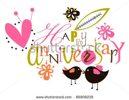 Happy Anniversary Greeting Card Design - Festive & Romantic Illustration