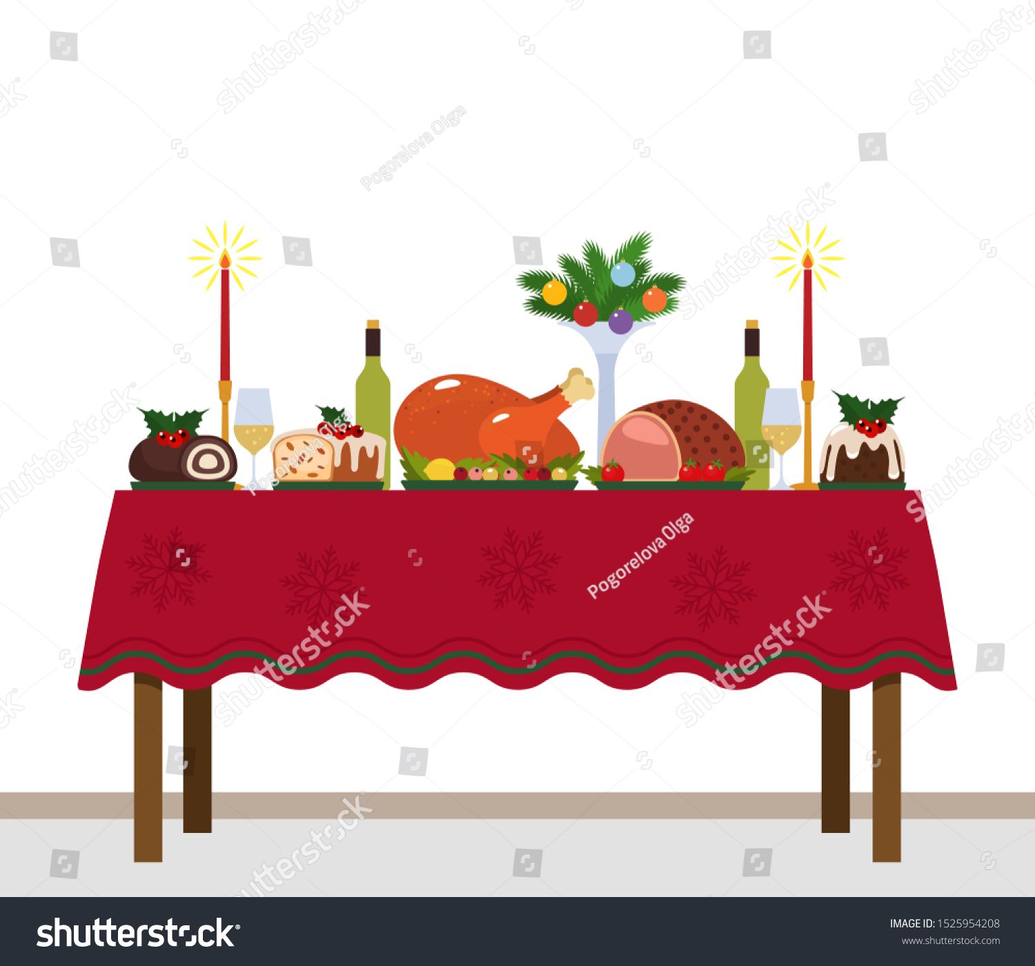 Christmas Table Vector Art, Icons, and Graphics for Free Download ...
