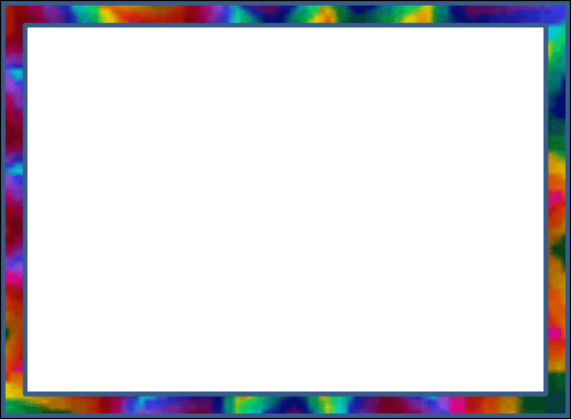Vibrant multicolored abstract border framing a blank white canvas, ideal for digital art or presentation templates.