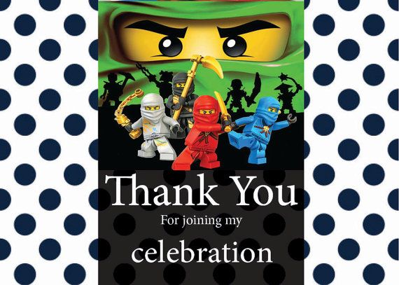 LEGO Ninjago Birthday Thank You Card Template - Free Printable